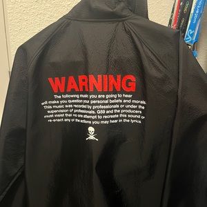 GREYFIVENINE Leather Team Jacket ‘Warning’